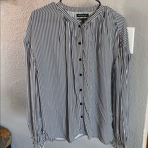 Navy and white stripped blouse